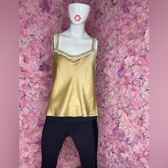 Top Sans Manches LOFT - Doré, Doublé, Taille M - Neuf Avec Étiquette - Look Élégant
